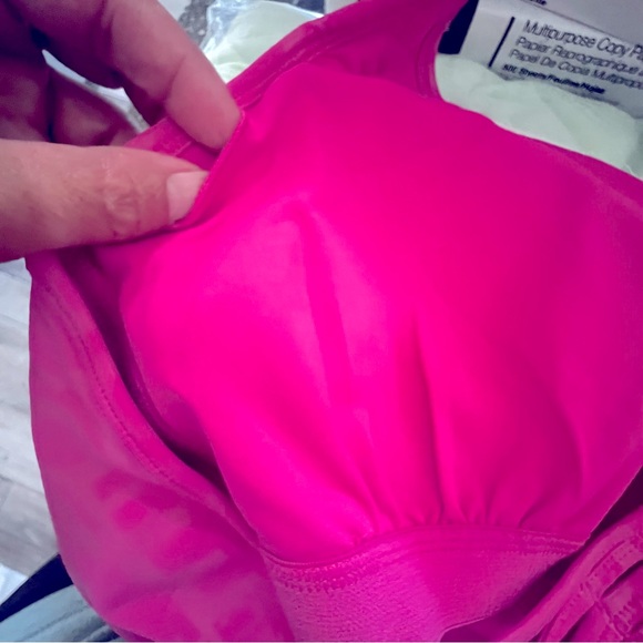 NWOT Calvin Klein Fuchsia Strappy Crop Top / Long Line / Sports Bra Yoga Gym - Picture 8 of 8